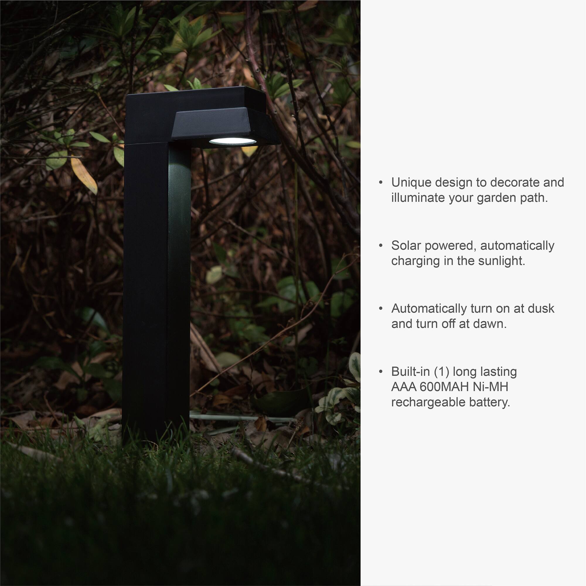 Glitzhome® 15" Solar Powered LED Pathway Ground Lights Set